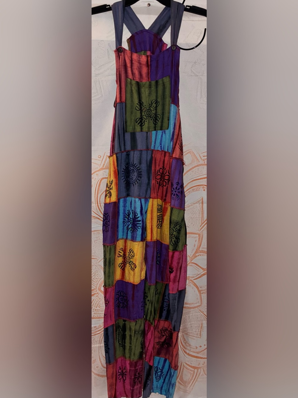 Rising International Multicolor Patchwork Overalls - Picture 2 of 13